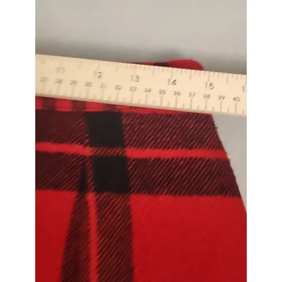Vtg 60s 70s Woolrich long red & black plaid wool skirt w fringe, size 14 Vintage - Picture 5 of 8
